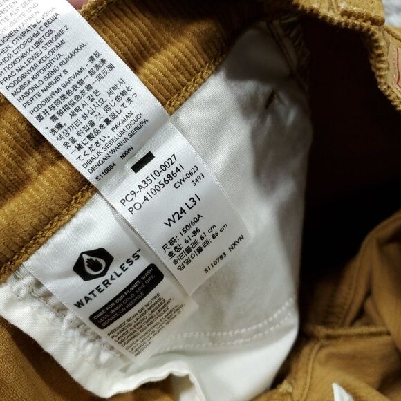 Levi's 94 Baggy Corduroy Brown Straight Leg Loose Pants Y2K 90s Size 24 x 31 - Picture 7 of 12